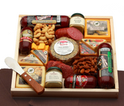 Deluxe Meat & Cheese Lovers Sampler Tray - meat and cheese gift baskets - Mercantile Mountain