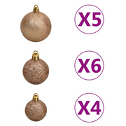 Artificial Christmas Tree LED&Ball Set&Flocked Snow 70.9" PVC&PE - Mercantile Mountain