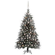 Artificial Christmas Tree LED&Ball Set&Flocked Snow 70.9" PVC&PE - Mercantile Mountain