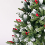 Artificial Christmas Tree Flocked Pine Needle Tree with Cones Red Berries 7.5 ft Foldable Stand - Mercantile Mountain