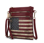 Genesis Printed Flag Vegan Leather Women Crossbody Bag - Mercantile Mountain