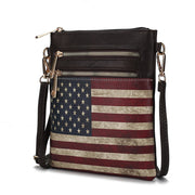 Genesis Printed Flag Vegan Leather Women Crossbody Bag - Mercantile Mountain