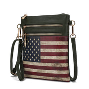 Genesis Printed Flag Vegan Leather Women Crossbody Bag - Mercantile Mountain