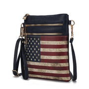 Genesis Printed Flag Vegan Leather Women Crossbody Bag - Mercantile Mountain