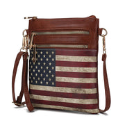 Genesis Printed Flag Vegan Leather Women Crossbody Bag - Mercantile Mountain