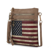 Genesis Printed Flag Vegan Leather Women Crossbody Bag - Mercantile Mountain
