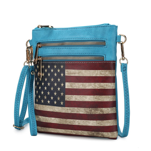 Genesis Printed Flag Vegan Leather Women Crossbody Bag - Mercantile Mountain