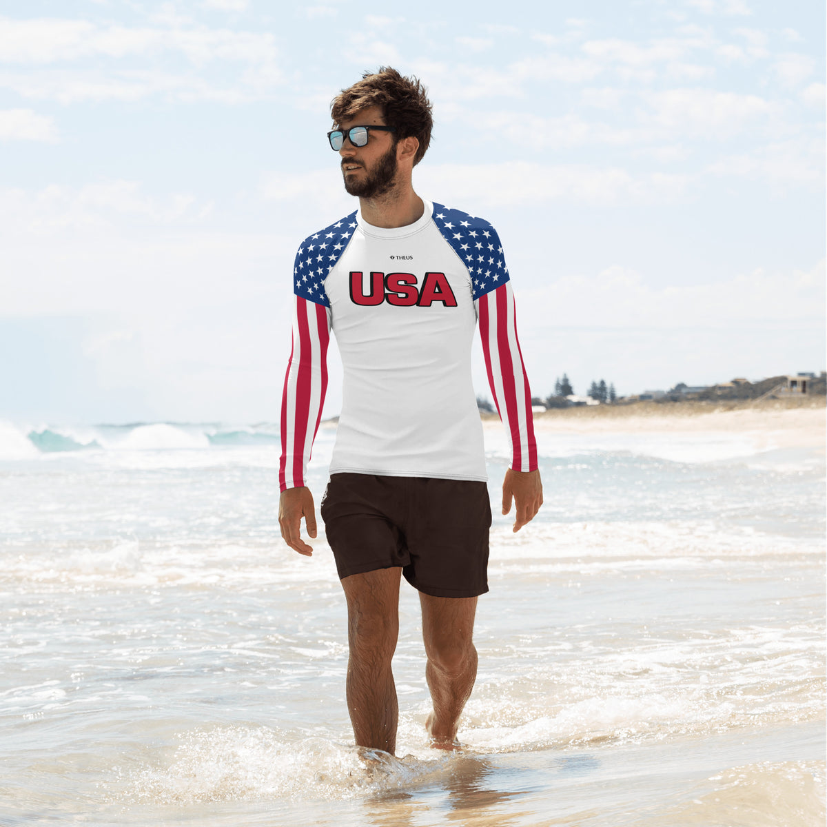 THEUS USA Men's Rash Guard - Mercantile Mountain