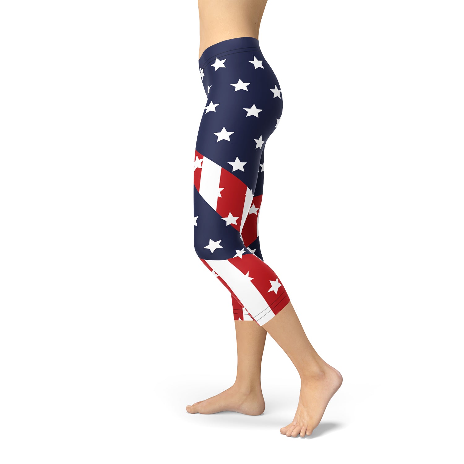 Womens American Flag Capri Leggings - Mercantile Mountain
