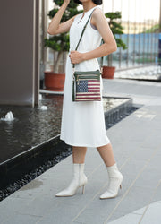 Genesis Printed Flag Vegan Leather Women Crossbody Bag - Mercantile Mountain