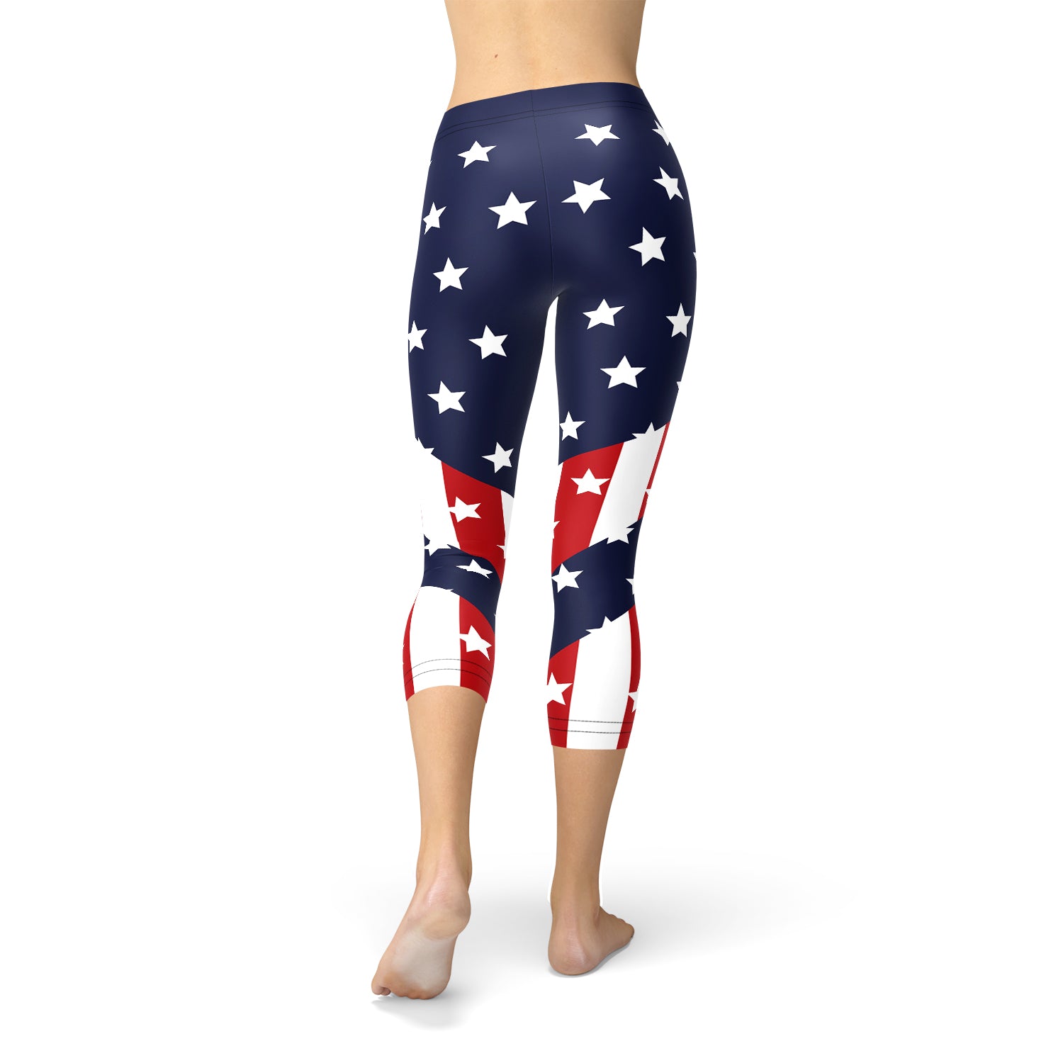 Womens American Flag Capri Leggings - Mercantile Mountain