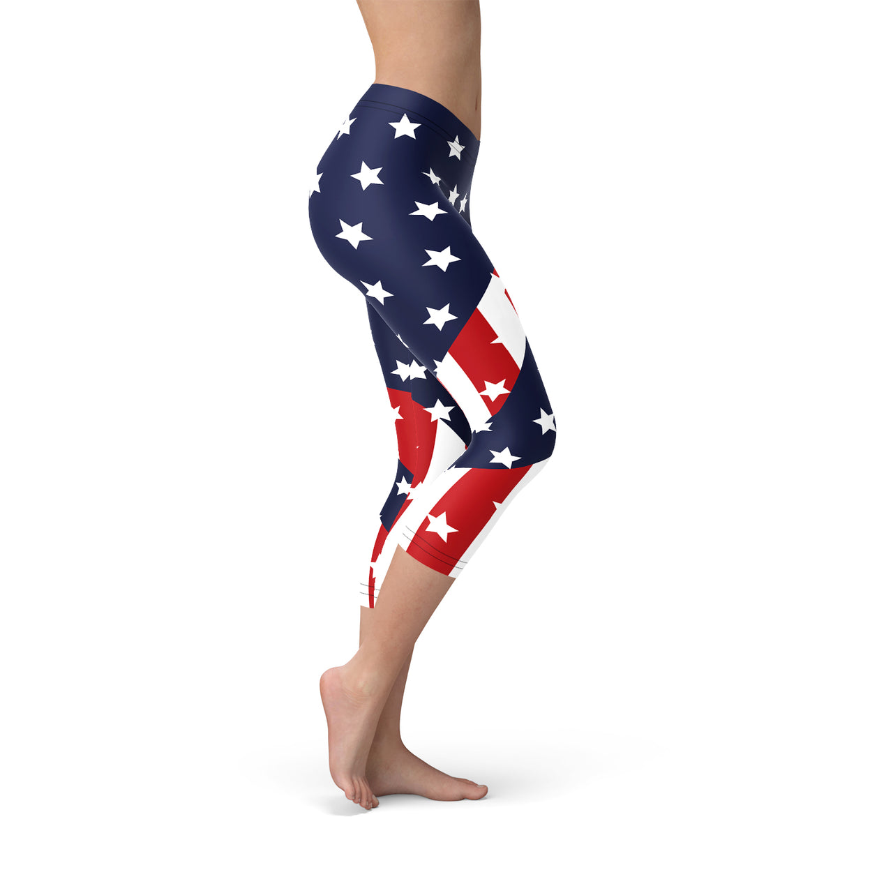 Womens American Flag Capri Leggings - Mercantile Mountain