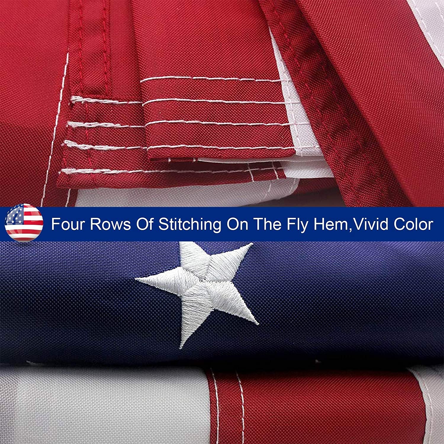American Flag Outdoor Heavy Duty Embroidered Stars USA Flag - Mercantile Mountain