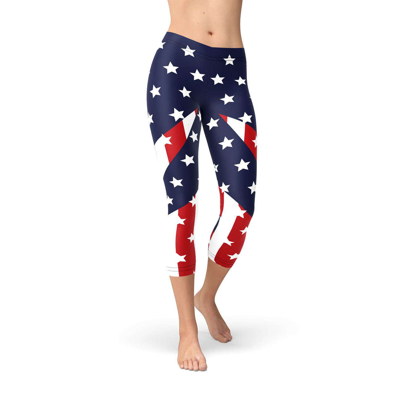 Womens American Flag Capri Leggings - Mercantile Mountain