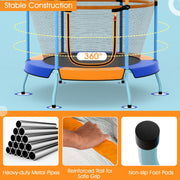 48" Toddler Trampoline with Safety Enclosure Net - Mercantile Mountain