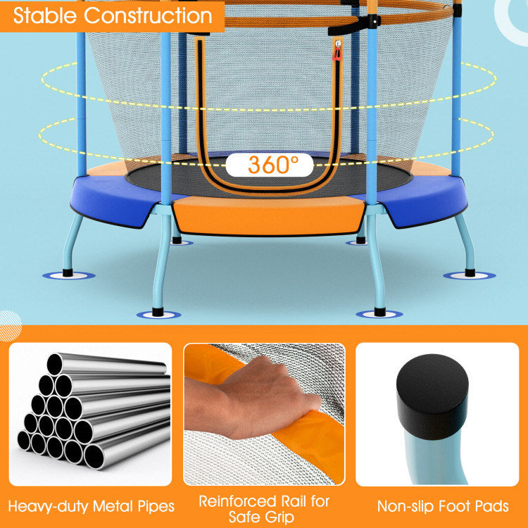 48" Toddler Trampoline with Safety Enclosure Net - Mercantile Mountain