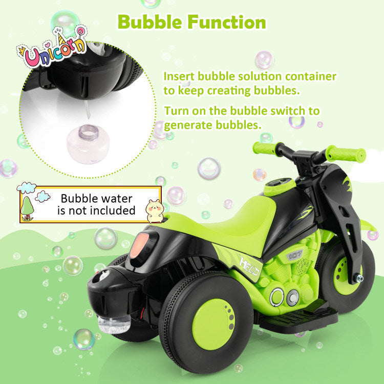6V Kids Electric Ride on Motorcycle with Bubble Maker and Music - Mercantile Mountain