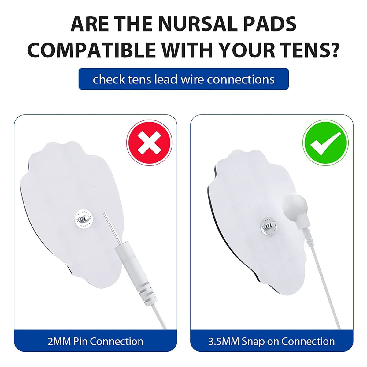 TENS/EMS Unit Replacement Pads NURSAL 20 Pack 3.5mm Snap Electrode Pads for Electrotherapy (Not Fit NURSAL Blue Tens) Reuse More Than 30 Times, Compatible with MEDVICE,Belifu TENS Machine - Mercantile Mountain