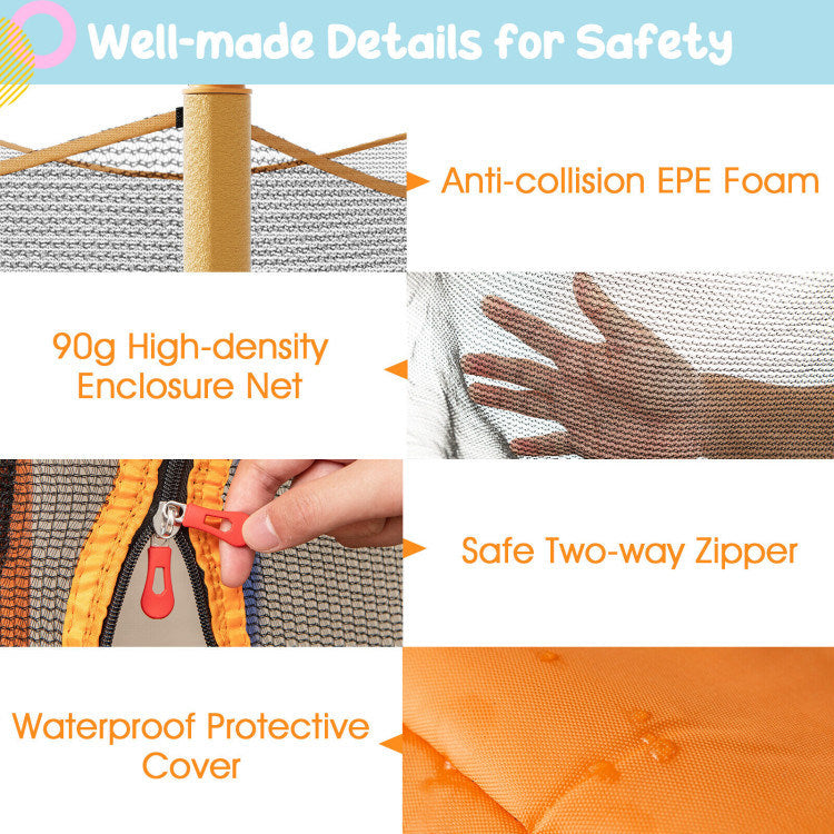 48" Toddler Trampoline with Safety Enclosure Net - Mercantile Mountain