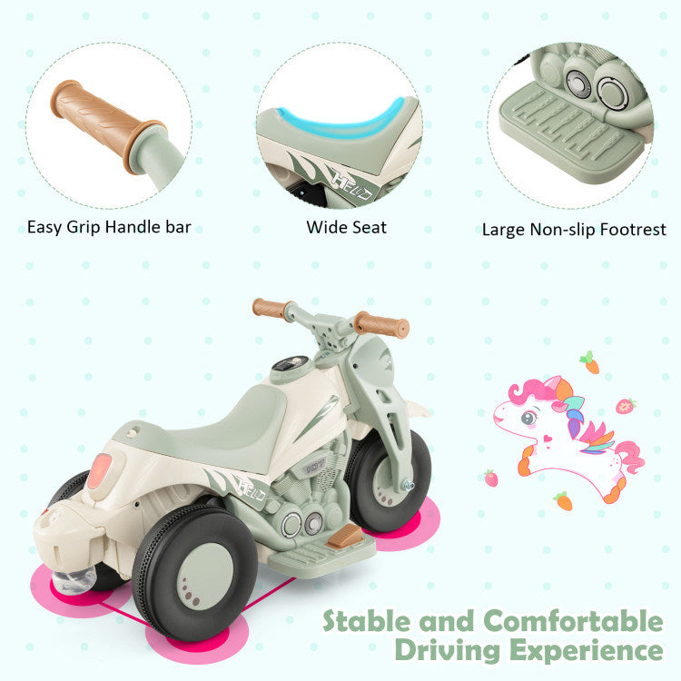 6V Kids Electric Ride on Motorcycle with Bubble Maker and Music - Mercantile Mountain