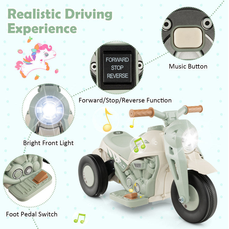 6V Kids Electric Ride on Motorcycle with Bubble Maker and Music - Mercantile Mountain
