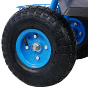 Rolling Garden Scooter Garden Cart Seat with Wheels and Tool Tray, 360 Swivel Seat,Blue - Mercantile Mountain