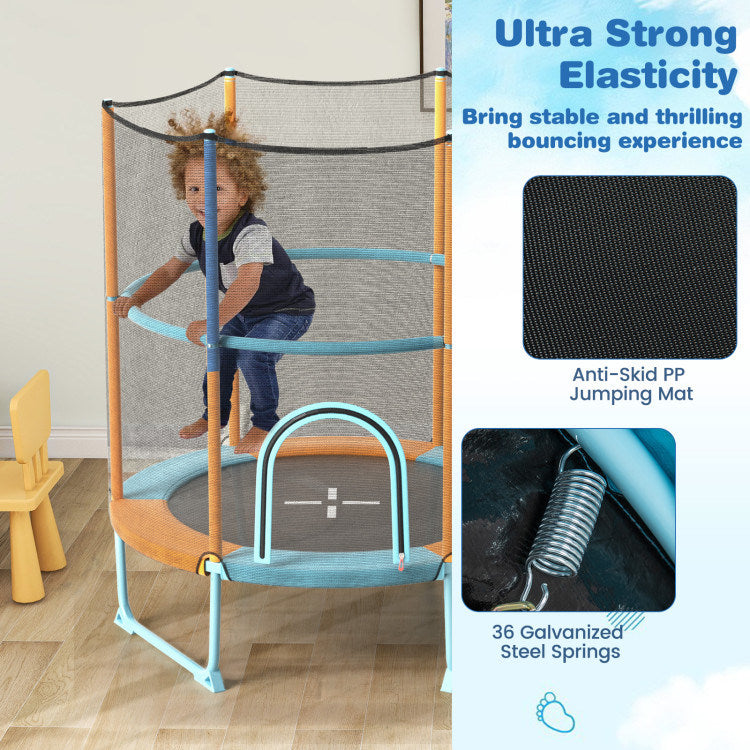 60" Trampoline with Gymnastic Bar and Rings for Kids - Mercantile Mountain