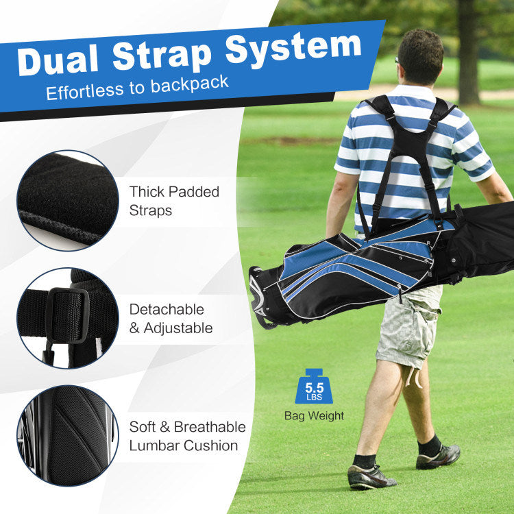 Golf Stand Cart Bag with 6-Way Divider Carry Pockets - Mercantile Mountain