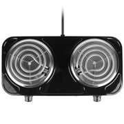2000W Electric Double Burner Portable Coil Heating Hot Plate Stove Countertop RV Hotplate with Non Slip Rubber Feet 5 Temperature Adjustments - Mercantile Mountain