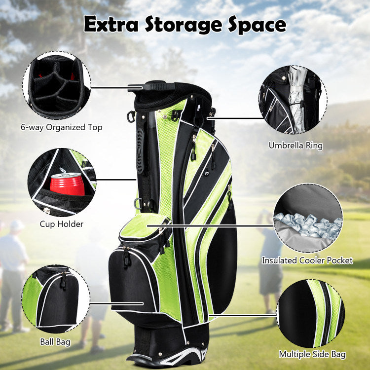 Golf Stand Cart Bag with 6-Way Divider Carry Pockets - Mercantile Mountain