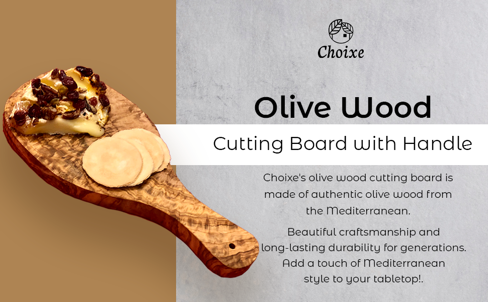 Original Olive Wood Cutting Board with Handle - Mercantile Mountain