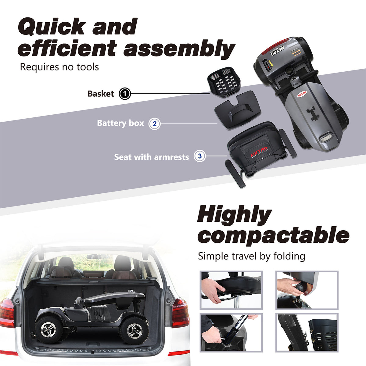 Mobility Scooters Lightweight Compact With Exclusive Front Windshield - Mercantile Mountain
