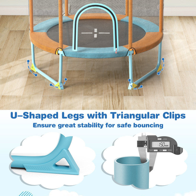 60" Trampoline with Gymnastic Bar and Rings for Kids - Mercantile Mountain