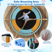 60" Trampoline with Gymnastic Bar and Rings for Kids - Mercantile Mountain