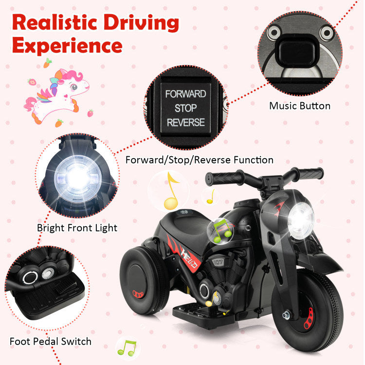 6V Kids Electric Ride on Motorcycle with Bubble Maker and Music - Mercantile Mountain