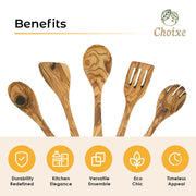 Olive Wood Kitchen Servers Set -5 pcs - Mercantile Mountain