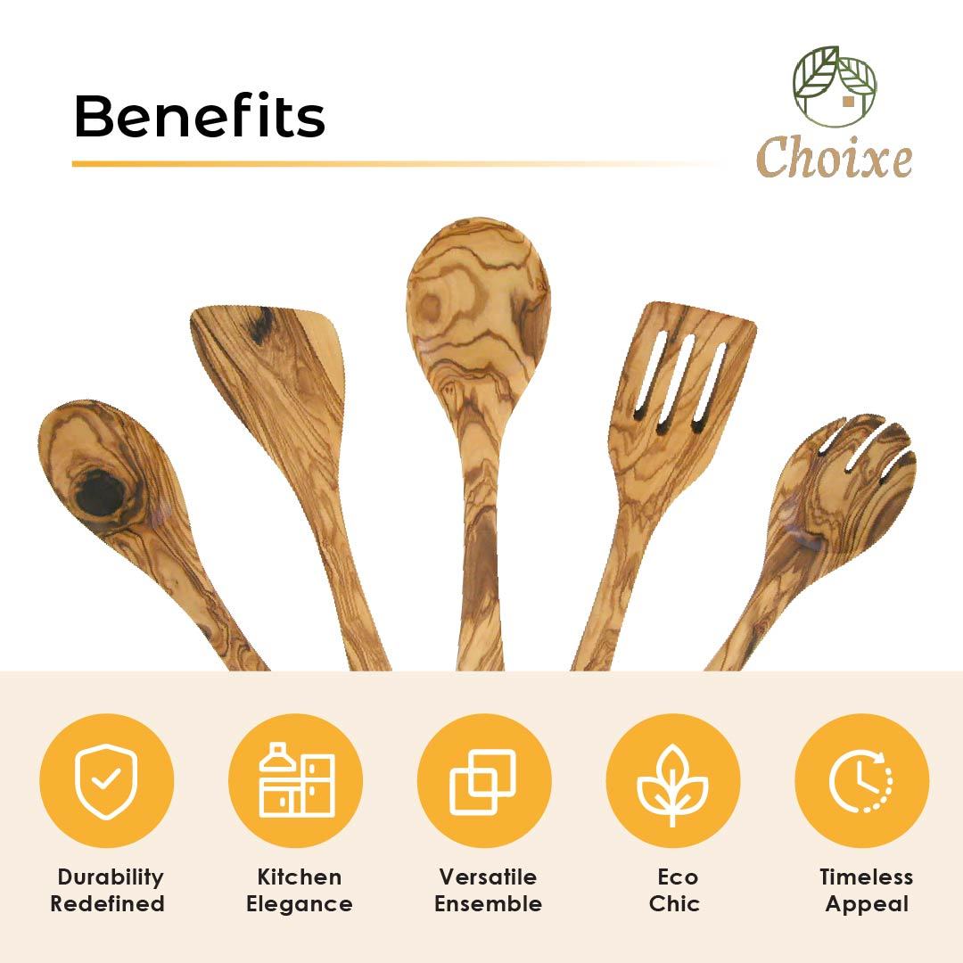 Olive Wood Kitchen Servers Set -5 pcs - Mercantile Mountain