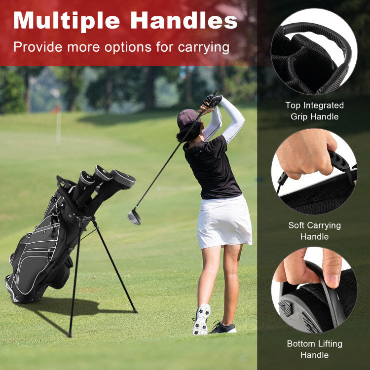 Golf Stand Cart Bag with 6-Way Divider Carry Pockets - Mercantile Mountain