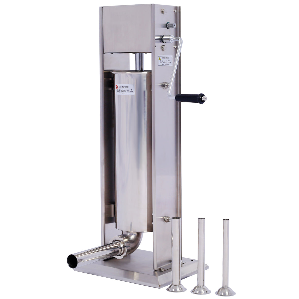 Stainless Steel Commercial Sausage Stuffer, Dual Speed Vertical Sausage Maker 7LB/3, Meat Filler with 4 Stuffing Tubes - Mercantile Mountain