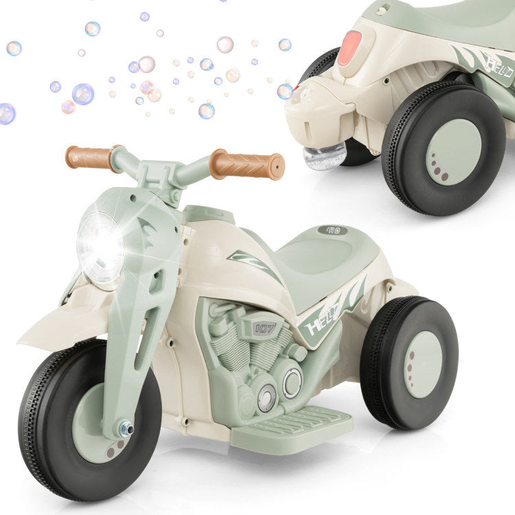6V Kids Electric Ride on Motorcycle with Bubble Maker and Music - Mercantile Mountain