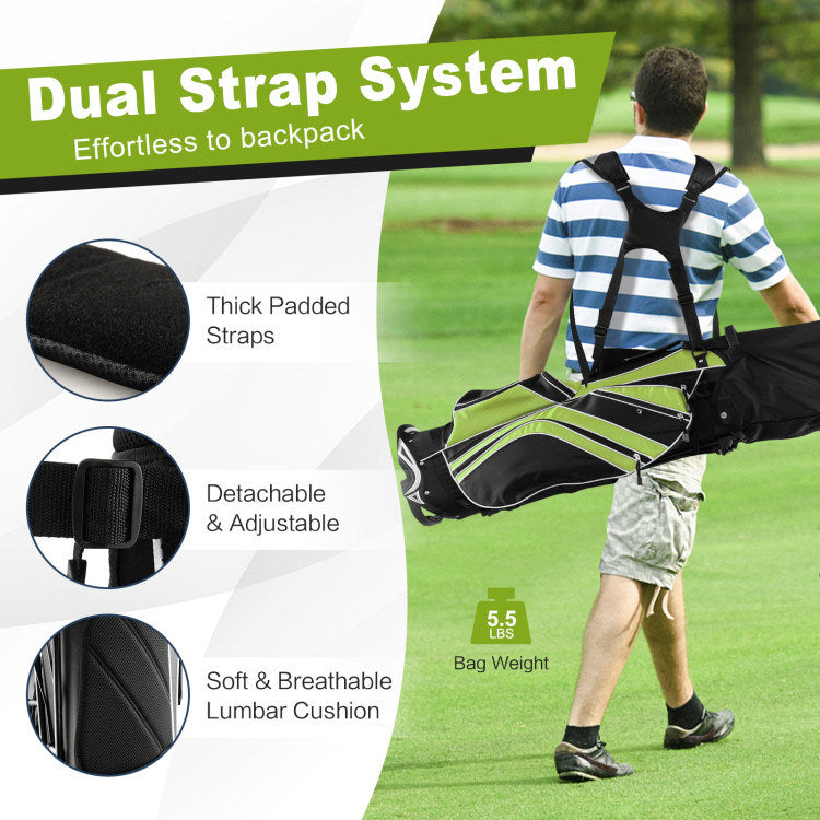 Golf Stand Cart Bag with 6-Way Divider Carry Pockets - Mercantile Mountain