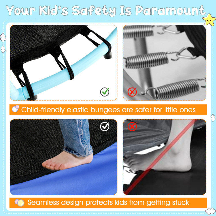 48" Toddler Trampoline with Safety Enclosure Net - Mercantile Mountain