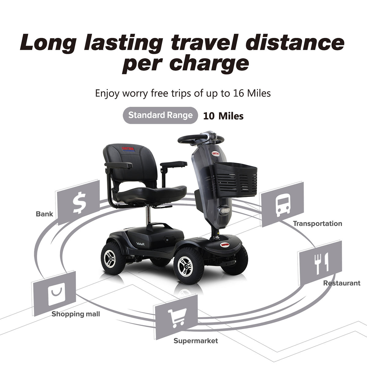Mobility Scooters Lightweight Compact With Exclusive Front Windshield - Mercantile Mountain