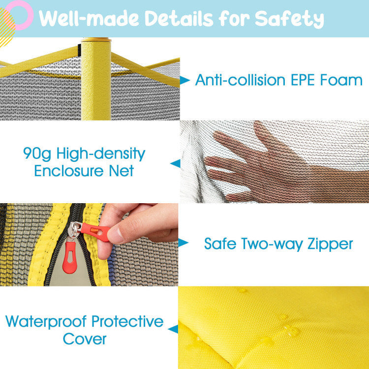 48" Toddler Trampoline with Safety Enclosure Net - Mercantile Mountain