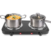 2000W Electric Double Burner Portable Coil Heating Hot Plate Stove Countertop RV Hotplate with Non Slip Rubber Feet 5 Temperature Adjustments - Mercantile Mountain