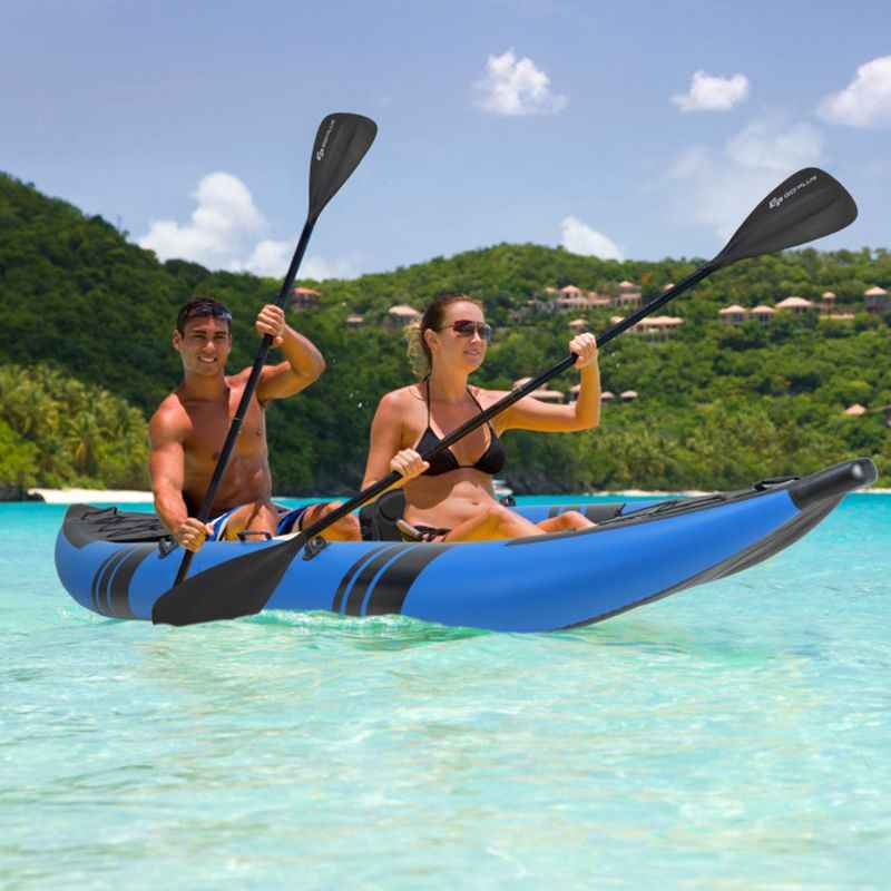 Inflatable 2-person Kayak Set with Aluminium Oars and Repair Kit