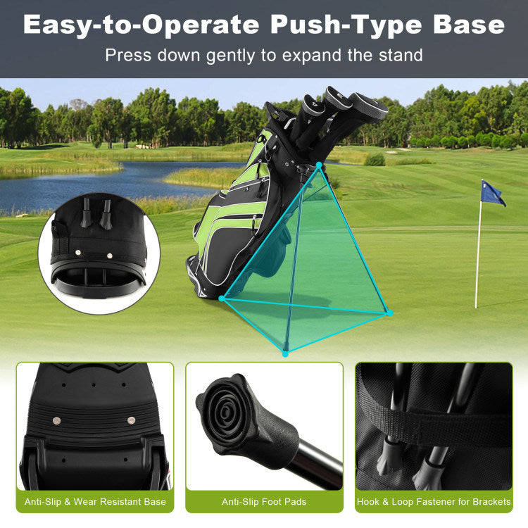 Golf Stand Cart Bag with 6-Way Divider Carry Pockets - Mercantile Mountain