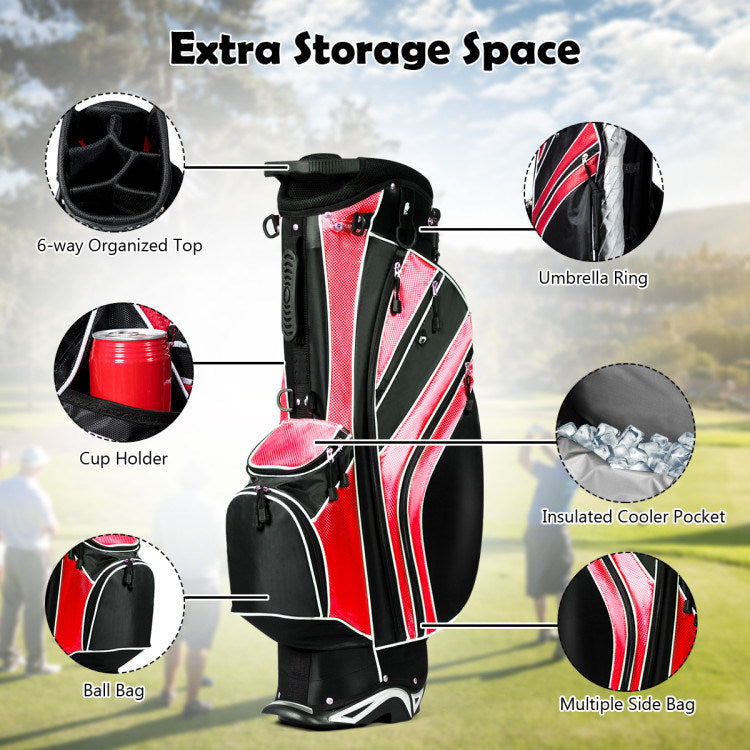 Golf Stand Cart Bag with 6-Way Divider Carry Pockets - Mercantile Mountain
