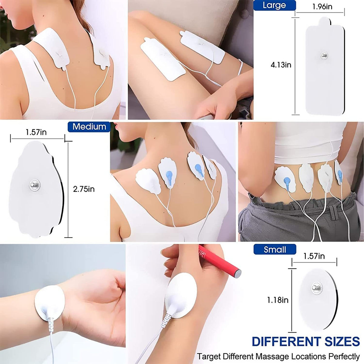TENS/EMS Unit Replacement Pads NURSAL 20 Pack 3.5mm Snap Electrode Pads for Electrotherapy (Not Fit NURSAL Blue Tens) Reuse More Than 30 Times, Compatible with MEDVICE,Belifu TENS Machine - Mercantile Mountain