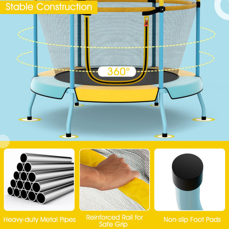 48" Toddler Trampoline with Safety Enclosure Net - Mercantile Mountain